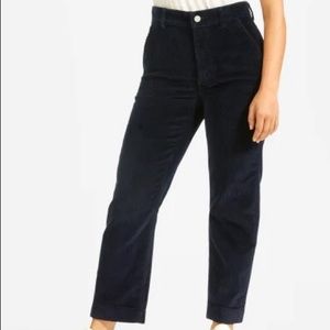 Everlane Navy Corduroy Straight Leg Crop Size 2